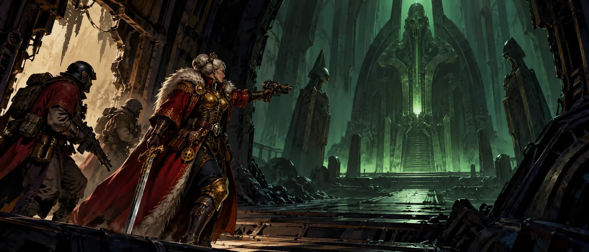 Boarding the xenos derelict, a campaign cover for Rogue Trader