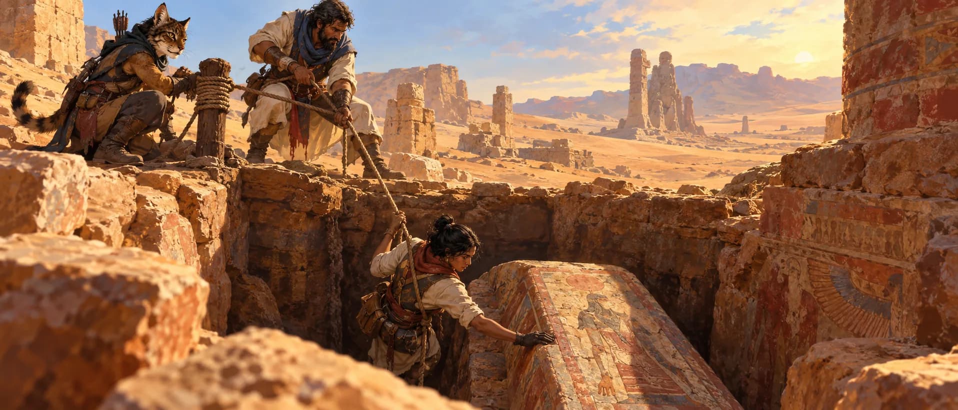 Crossing the desert dig, a campaign cover for Explorers of Golarion