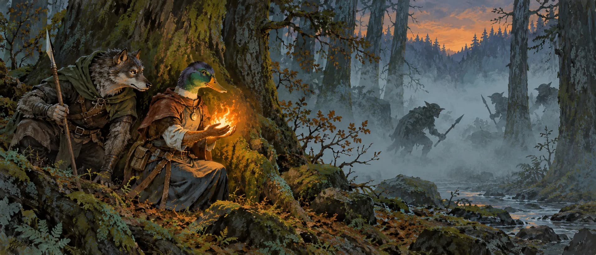 Fire in the fog, a campaign cover for Misty Vale Adventures