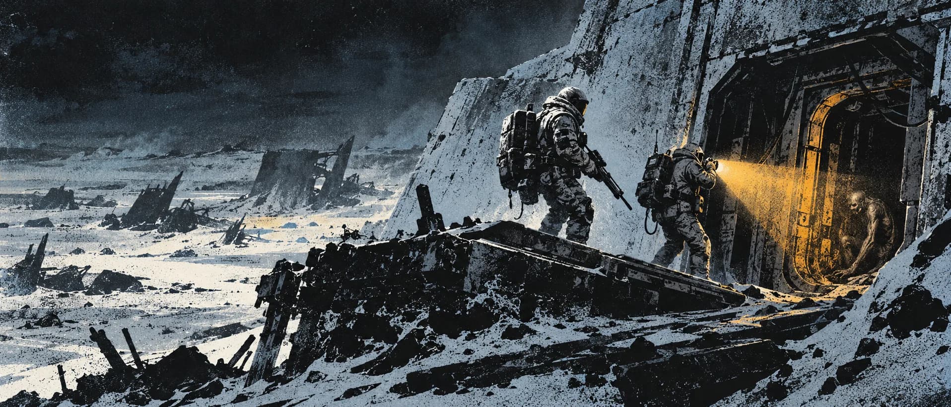 Into the bunker, a campaign cover for Dead Planet