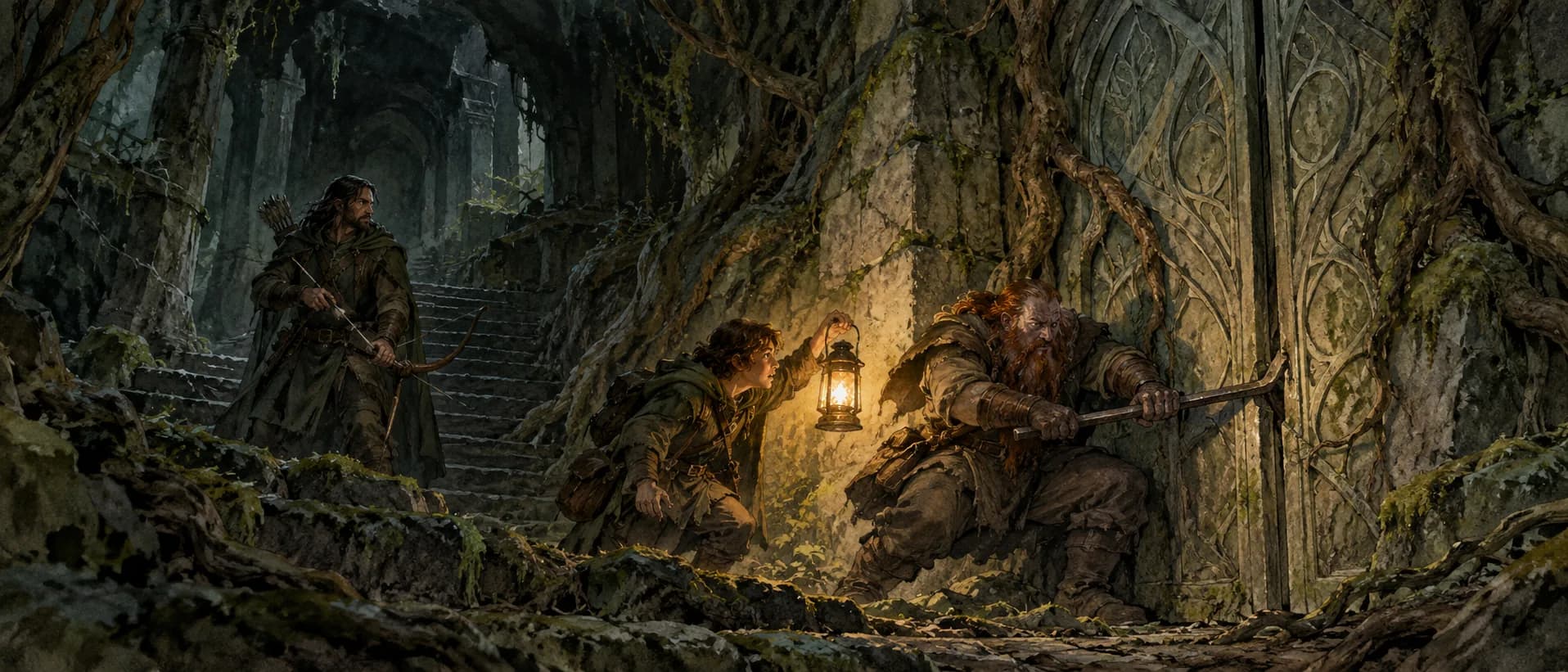 Into the elven vault, a campaign cover for Forbidden Lands Explorers