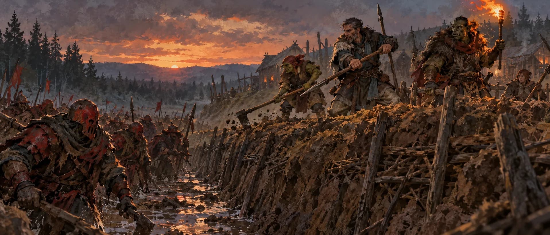 Raiders at the ditch, a campaign cover for Settlement Builders