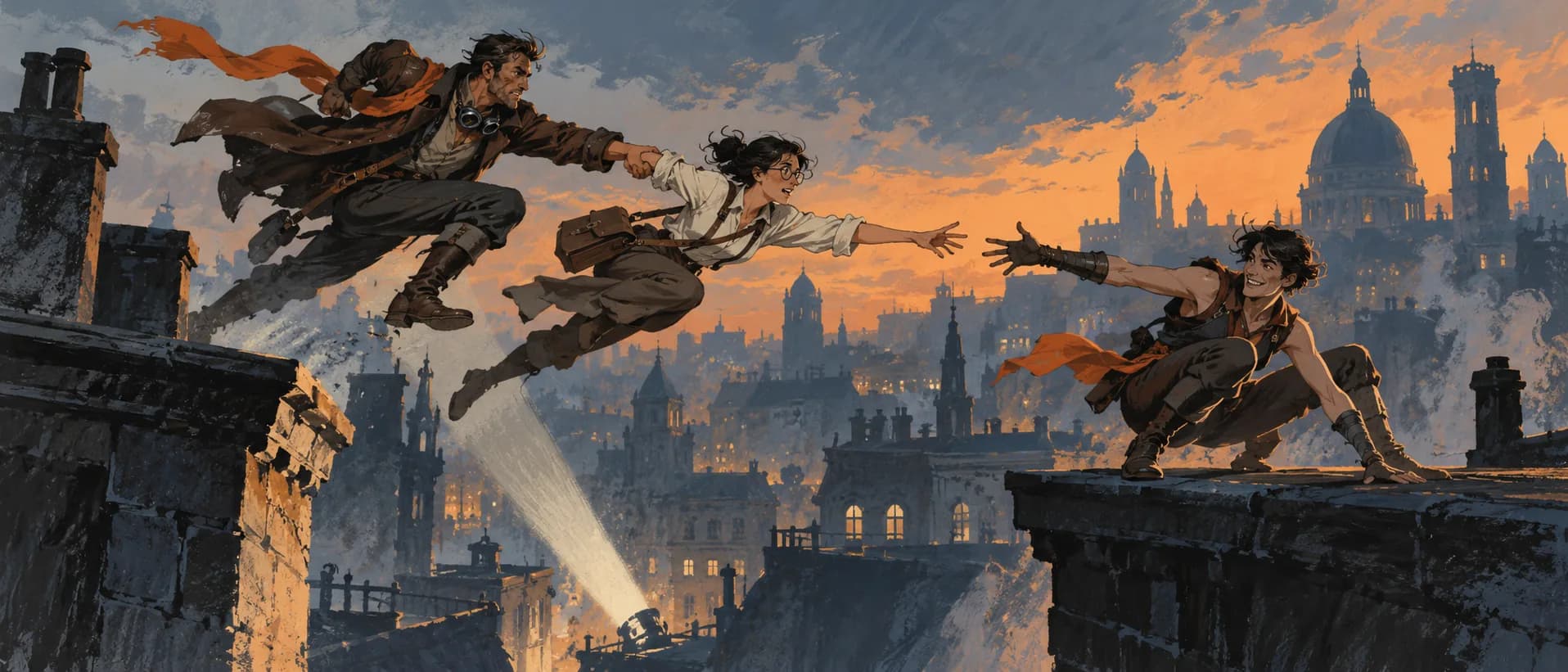 Rooftop leap, a campaign cover for Collaborative Story