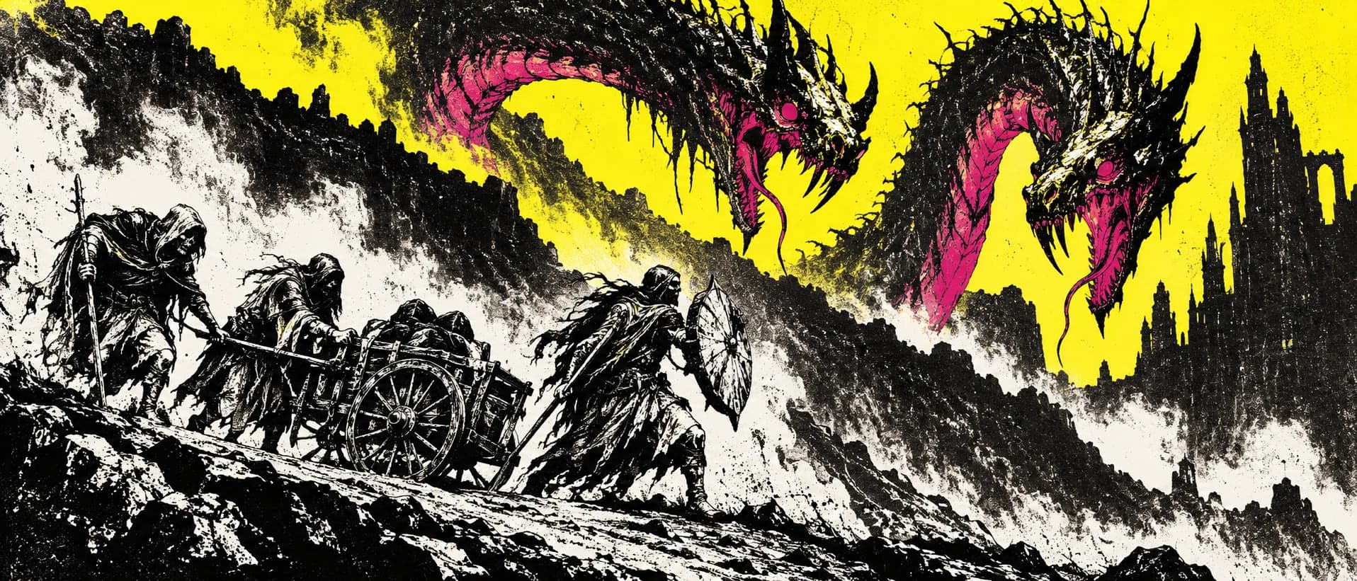 The basilisk rises, a campaign cover for Doomed Pilgrims