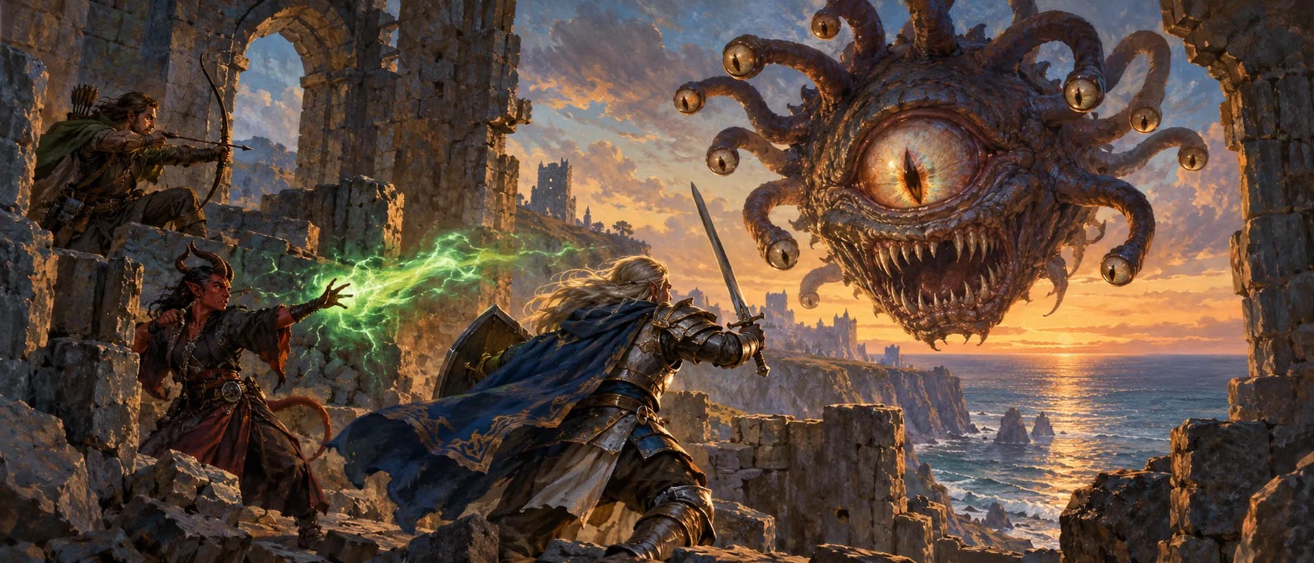 The beholder on the Sword Coast, a campaign cover for Forgotten Realms