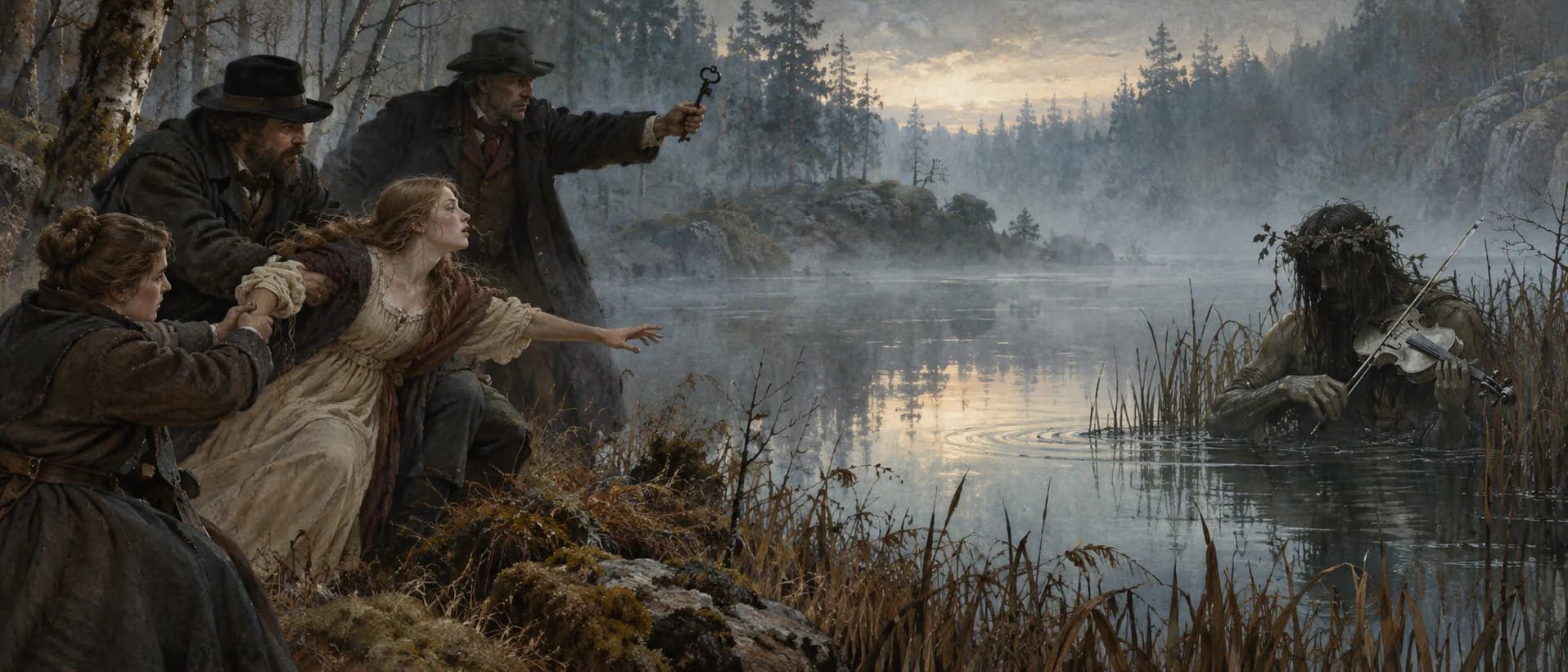 The Näcken's pond, a campaign cover for Folklore Investigators